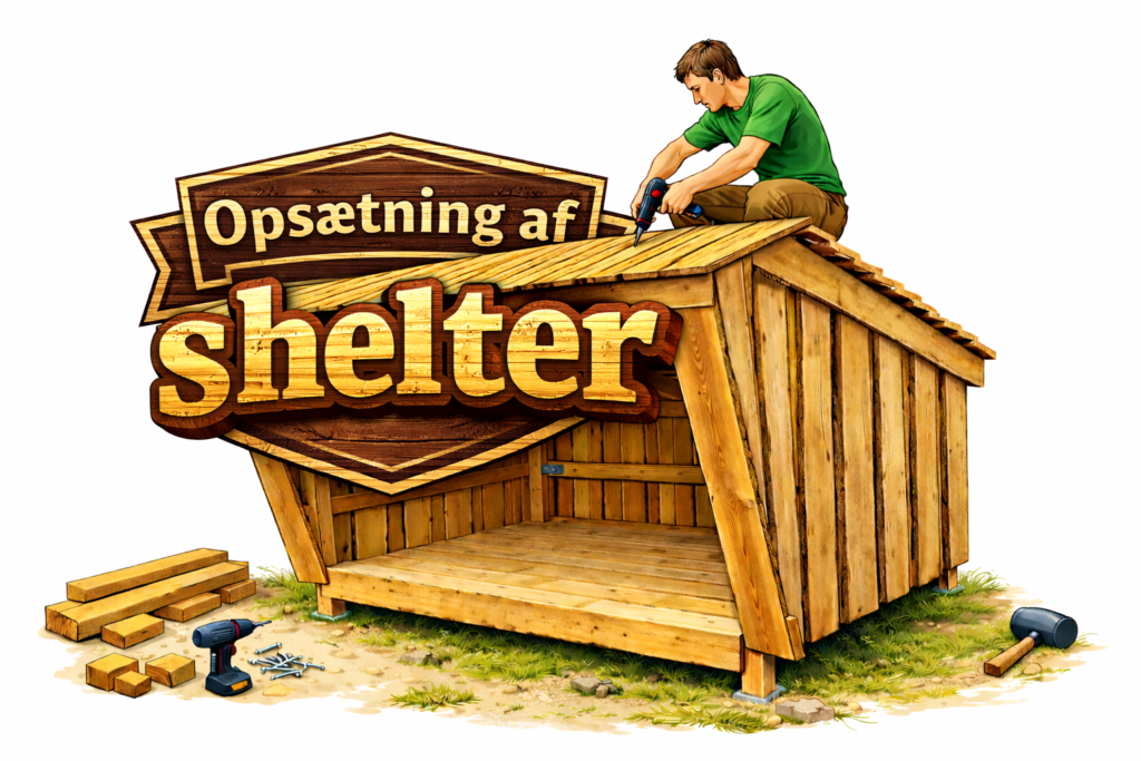Opsætning af shelter (Hele Danmark, ikke-brofaste øer mod tillæg)